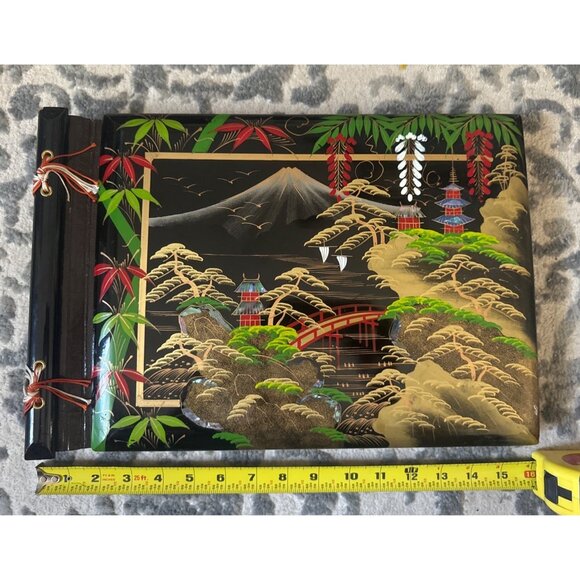 Vintage Japanese Asian scrapbook lacquered - Picture 1 of 9